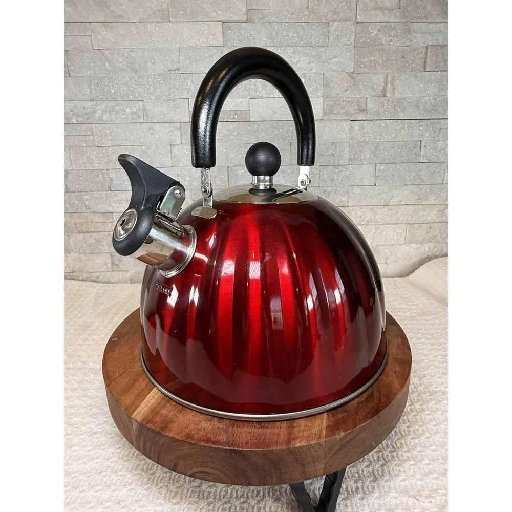 Mr. Coffee Twining 2.1 Quart Pumpkin Shaped Stainless Steel Whistling Tea